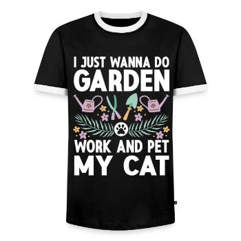 Gartenbau LandschaftsbauGarten Gärtner - Männer Kontrast-T-Shirt - Schwarz/Weiß - Vorne - AI Model Female 172 light (172cm) & AI Model Male 178 light (178cm)