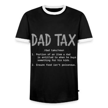 Papa Steuer Lustig Papa Steuer Definition Vatertag - Männer Kontrast-T-Shirt - Schwarz/Weiß - Vorne - AI Model Female 172 light (172cm) & AI Model Male 178 light (178cm)