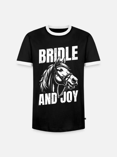 Pferd Reitsport - Männer Kontrast-T-Shirt - Schwarz/Weiß