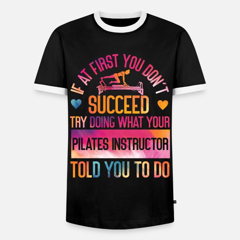Pilates Instructor Teacher - Men's Ringer Shirt - black/white