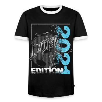 Limited Edition 2021 Limited Edition Football - Men's Ringer Shirt - black/white - Front - AI Model Female 172 light (172cm) & AI Model Male 178 light (178cm)