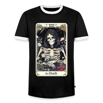 Tarotkarte Hexerei Okkult Anime Goth - Männer Kontrast-T-Shirt - Schwarz/Weiß - Vorne - AI Model Female 172 light (172cm) & AI Model Male 178 light (178cm)