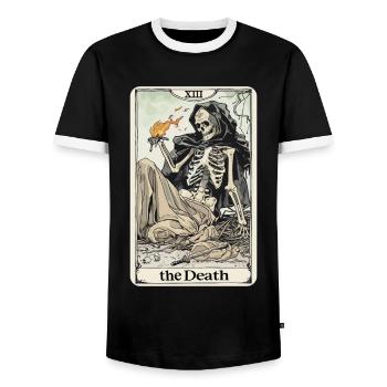 Tarotkarte Hexerei Okkult Anime Goth - Männer Kontrast-T-Shirt - Schwarz/Weiß - Vorne - AI Model Female 172 light (172cm) & AI Model Male 178 light (178cm)