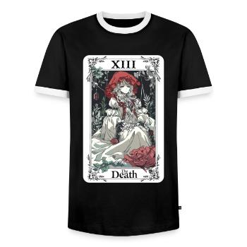 Tarotkarte Hexerei Okkult Anime Goth - Männer Kontrast-T-Shirt - Schwarz/Weiß - Vorne - AI Model Female 172 light (172cm) & AI Model Male 178 light (178cm)