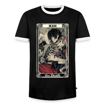 Tarotkarte Hexerei Okkult Anime Goth - Männer Kontrast-T-Shirt - Schwarz/Weiß - Vorne - AI Model Female 172 light (172cm) & AI Model Male 178 light (178cm)