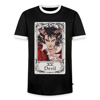 Tarotkarte Hexerei Okkult Anime Goth - Männer Kontrast-T-Shirt - Schwarz/Weiß - Vorne - AI Model Female 172 light (172cm) & AI Model Male 178 light (178cm)
