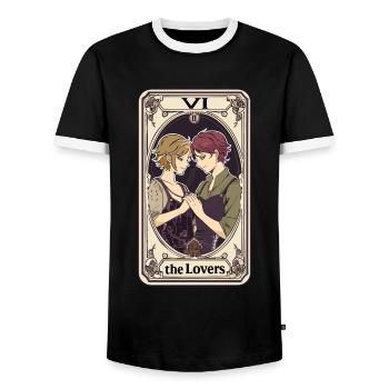 Tarotkarte Hexerei Okkult Anime Goth - Männer Kontrast-T-Shirt - Schwarz/Weiß - Vorne - AI Model Female 172 light (172cm) & AI Model Male 178 light (178cm)