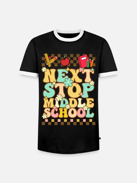 Nächster Halt Mittelschule Grundschule - Männer Kontrast-T-Shirt - Schwarz/Weiß