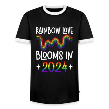 Gay Pride 2024 Mariage Mariage gay - T-shirt contrasté Homme - noir/blanc - Devant - AI Model Female 172 light (172cm) & AI Model Male 178 light (178cm)