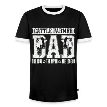 Cattle Farmer Dad The Idol The Myth Cattle Farming - Männer Kontrast-T-Shirt - Schwarz/Weiß - Vorne - AI Model Female 172 light (172cm) & AI Model Male 178 light (178cm)