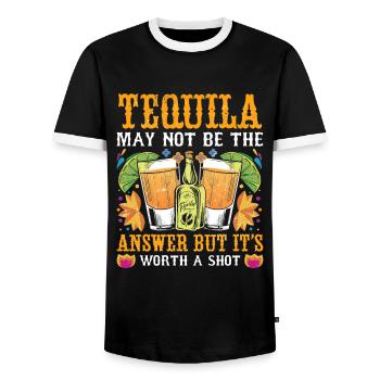 Mexican Fiesta Cinco De Mayo - Men's Ringer Shirt - black/white - Front - AI Model Female 172 light (172cm) & AI Model Male 178 light (178cm)
