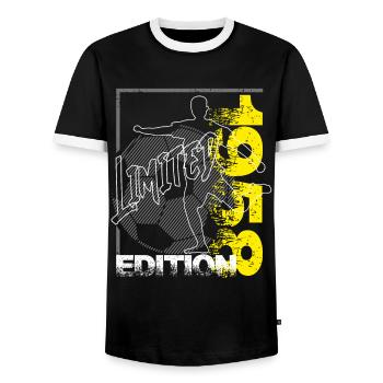 Limited Edition 1958 Limited Edition Fußball - Männer Kontrast-T-Shirt - Schwarz/Weiß - Vorne - AI Model Female 172 light (172cm) & AI Model Male 178 light (178cm)
