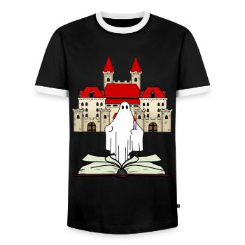 Midnight Witching Hour Fairy Tale Spooky Story - Men's Ringer Shirt - black/white - Front - AI Model Female 172 light (172cm) & AI Model Male 178 light (178cm)
