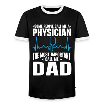 Médecin Disant École De Médecine Pa Étudiant Médecin - T-shirt contrasté Homme - noir/blanc - Devant - AI Model Female 172 light (172cm) & AI Model Male 178 light (178cm)