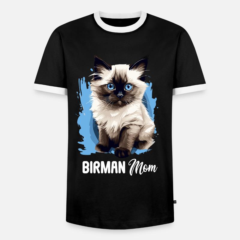 Birman Cat Birma Katze - Men's Ringer Shirt - black/white