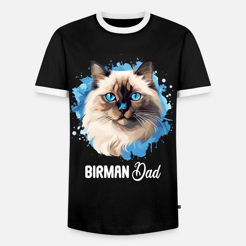 Birman Cat Birma Katze - Männer Kontrast-T-Shirt - Schwarz/Weiß