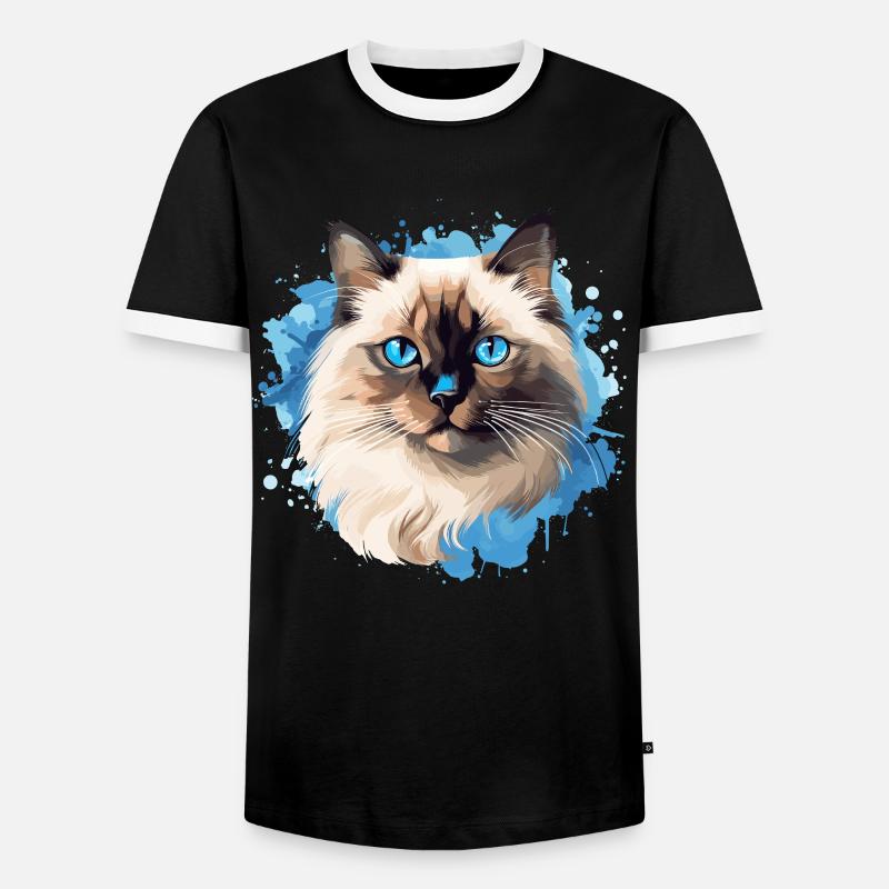 Birman Cat Birma Katze - Men's Ringer Shirt - black/white