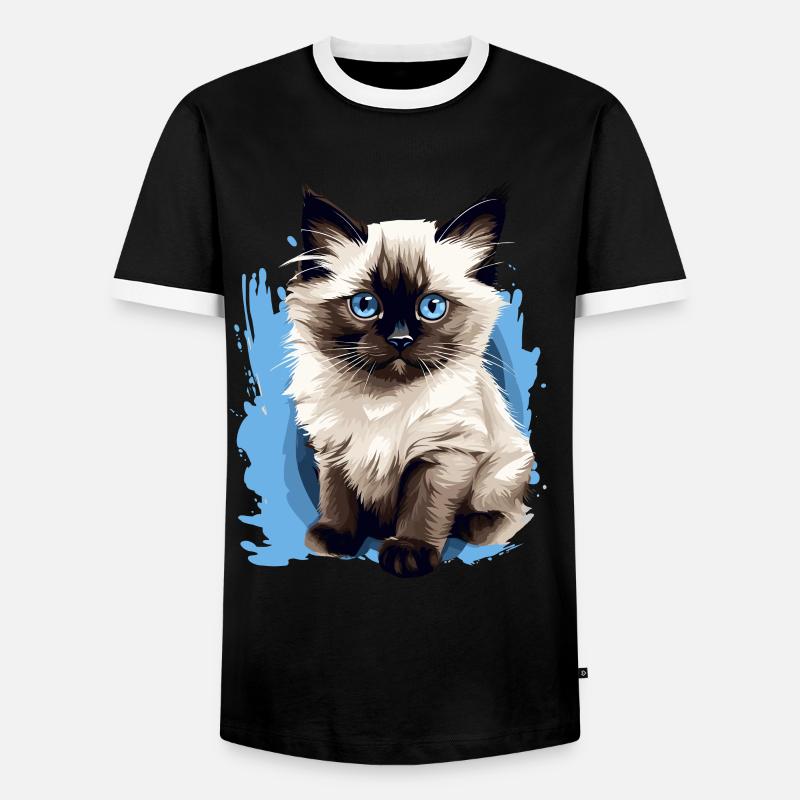 Birman Cat Birma Katze - Men's Ringer Shirt - black/white