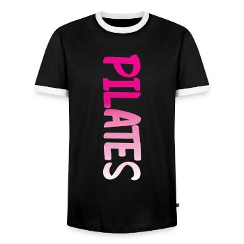 Pilates Instructor Teacher Pilates - Männer Kontrast-T-Shirt - Schwarz/Weiß - Vorne - AI Model Female 172 light (172cm) & AI Model Male 178 light (178cm)