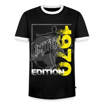 Limited Edition 1970 Limited Edition Fußball - Männer Kontrast-T-Shirt - Schwarz/Weiß - Vorne - AI Model Female 172 light (172cm) & AI Model Male 178 light (178cm)