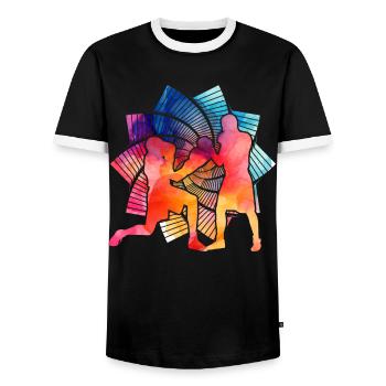 Boxen - Männer Kontrast-T-Shirt - Schwarz/Weiß - Vorne - AI Model Female 172 light (172cm) & AI Model Male 178 light (178cm)