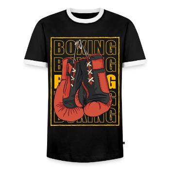 Boxen - Männer Kontrast-T-Shirt - Schwarz/Weiß - Vorne - AI Model Female 172 light (172cm) & AI Model Male 178 light (178cm)