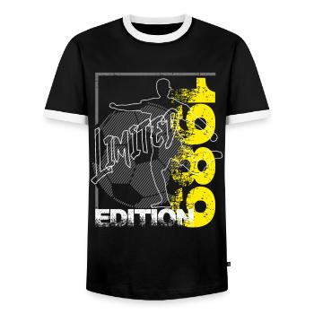 Limited Edition 1989 Limited Edition Football - Men's Ringer Shirt - black/white - Front - AI Model Female 172 light (172cm) & AI Model Male 178 light (178cm)