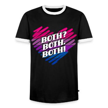 Bisexuell Beide Beide Beide - Männer Kontrast-T-Shirt - Schwarz/Weiß - Vorne - AI Model Female 172 light (172cm) & AI Model Male 178 light (178cm)