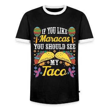 Mexican Fiesta Cinco De Mayo - Men's Ringer Shirt - black/white - Front - AI Model Female 172 light (172cm) & AI Model Male 178 light (178cm)