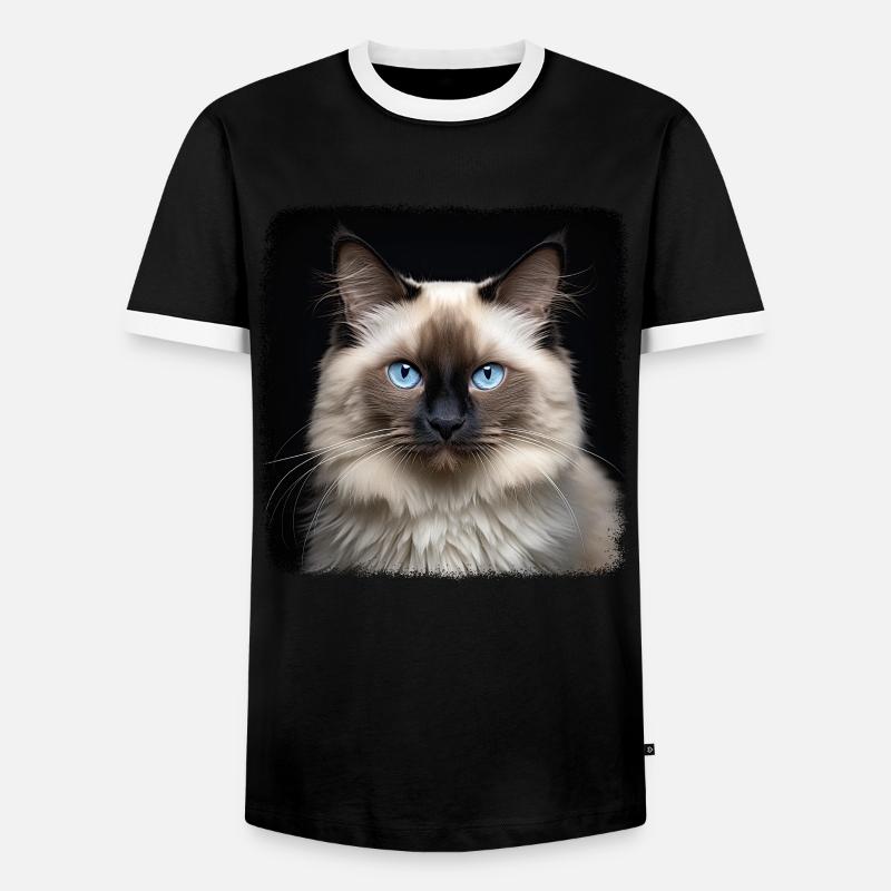 Birman Cat Birma Katze - Men's Ringer Shirt - black/white