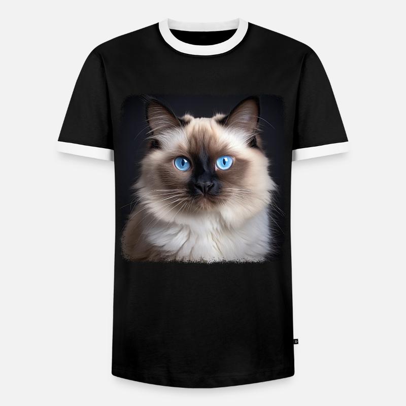 Birman Cat Birma Katze - Männer Kontrast-T-Shirt - Schwarz/Weiß