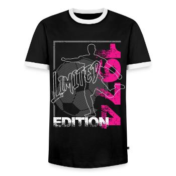 Édition limitée 1974 Édition limitée Football - T-shirt contrasté Homme - noir/blanc - Devant - AI Model Female 172 light (172cm) & AI Model Male 178 light (178cm)
