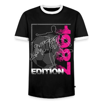 Limited Edition 1987 Limited Edition Fußball - Männer Kontrast-T-Shirt - Schwarz/Weiß - Vorne - AI Model Female 172 light (172cm) & AI Model Male 178 light (178cm)