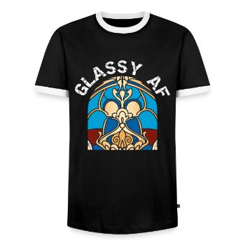Drôle de vitrail - T-shirt contrasté Homme - noir/blanc - Devant - AI Model Female 172 light (172cm) & AI Model Male 178 light (178cm)