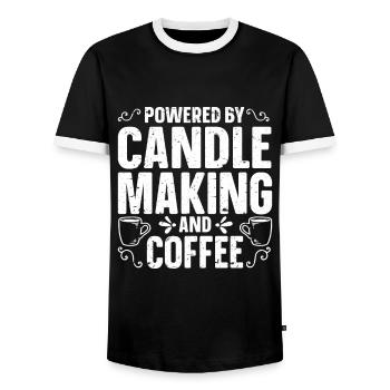 Candle Maker Candle Making - Men's Ringer Shirt - black/white - Front - AI Model Female 172 light (172cm) & AI Model Male 178 light (178cm)