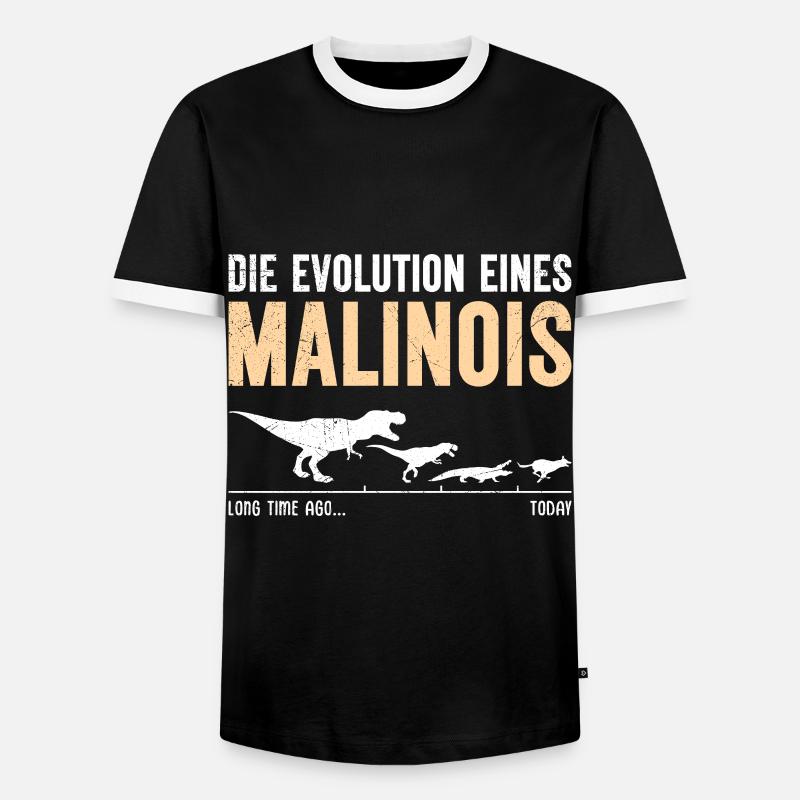 EVOLUTION EINES MALINOIS Lustiges Belgischer - Männer Kontrast-T-Shirt - Schwarz/Weiß