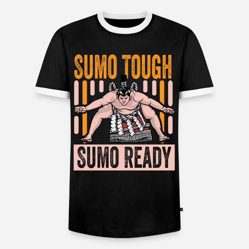 Sumo zäh Sumo bereit - Männer Kontrast-T-Shirt - Schwarz/Weiß