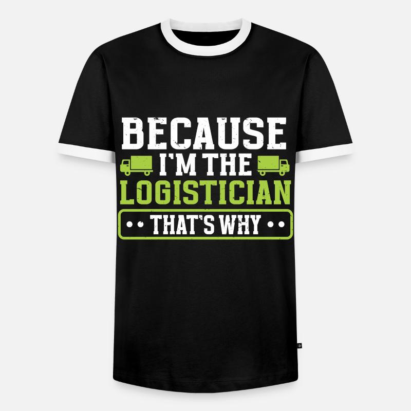 Logistician Logistics - Men's Ringer Shirt - black/white
