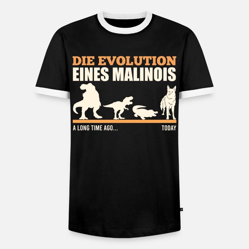 EVOLUTION EINES MALINOIS Schäferhund Besitzer - Männer Kontrast-T-Shirt - Schwarz/Weiß