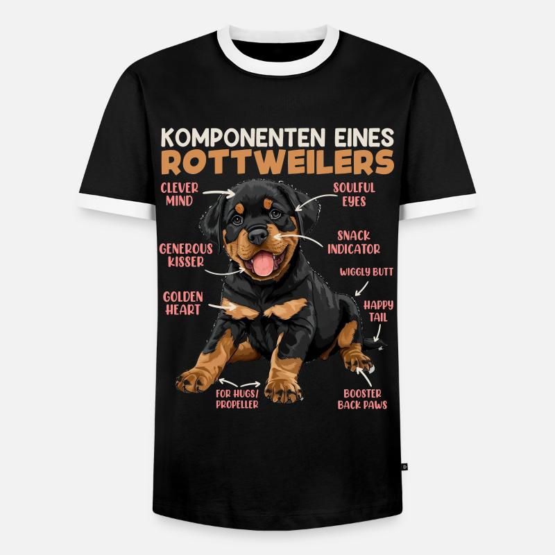 Rottie KOMPONENTEN EINES ROTTWEILERS Lustiges - Männer Kontrast-T-Shirt - Schwarz/Weiß