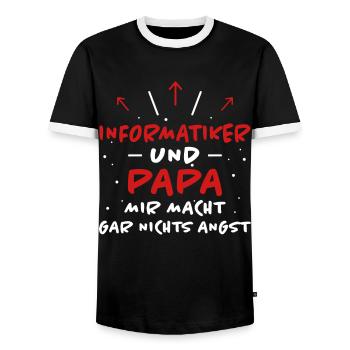 Informatiker Spruch Lustige Programmierer Geschenk - Männer Kontrast-T-Shirt - Schwarz/Weiß - Vorne - AI Model Female 172 light (172cm) & AI Model Male 178 light (178cm)