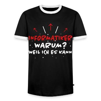 Informatiker Spruch Lustige Programmierer Geschenk - Männer Kontrast-T-Shirt - Schwarz/Weiß - Vorne - AI Model Female 172 light (172cm) & AI Model Male 178 light (178cm)