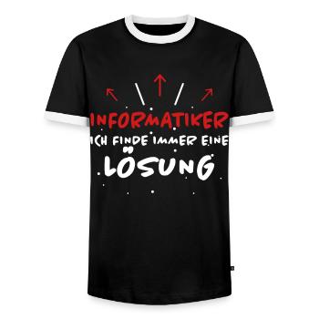 Informatiker Spruch Lustige Programmierer Geschenk - Männer Kontrast-T-Shirt - Schwarz/Weiß - Vorne - AI Model Female 172 light (172cm) & AI Model Male 178 light (178cm)