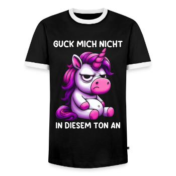 Ne me regarde pas sur ce ton - T-shirt contrasté Homme - noir/blanc - Devant - AI Model Female 172 light (172cm) & AI Model Male 178 light (178cm)