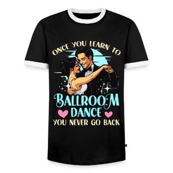 La danse de salon une fois que vous avez appris à aimer la danse sportive - T-shirt contrasté Homme - noir/blanc - Devant - AI Model Female 172 light (172cm) & AI Model Male 178 light (178cm)