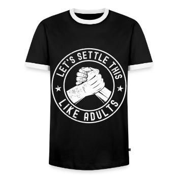 Bras de fer Bras de fer Bras de fer - T-shirt contrasté Homme - noir/blanc - Devant - AI Model Female 172 light (172cm) & AI Model Male 178 light (178cm)