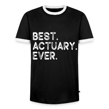 Actuary Statistician - Men's Ringer Shirt - black/white - Front - AI Model Female 172 light (172cm) & AI Model Male 178 light (178cm)
