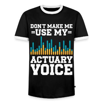 Actuary Statistician - Men's Ringer Shirt - black/white - Front - AI Model Female 172 light (172cm) & AI Model Male 178 light (178cm)