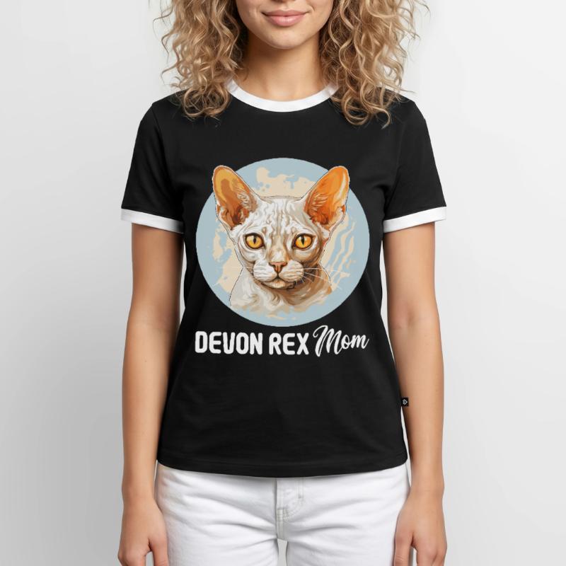Devon Rex Kätzchen Devon Rex Katze Männer Kontrast-T-Shirt