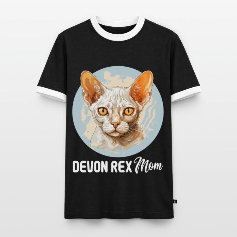 Devon Rex Kätzchen Devon Rex Katze Männer Kontrast-T-Shirt